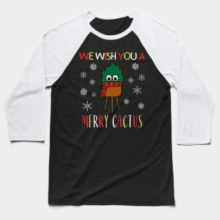 We Wish You A Merry Cactus - Christmas Cactus With Scarf Baseball T-Shirt